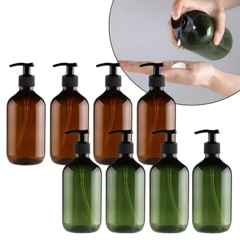 4pcs ръчна помпа дозатор бутилка за многократна употреба DIY душ гел шампоан етерични масла бутилка аксесоари за баня 500ml пластмаса