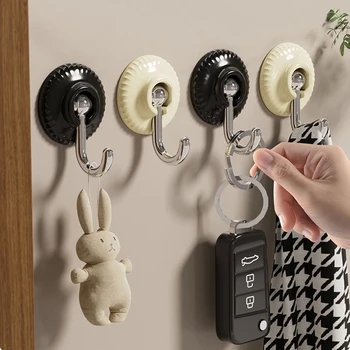 4pcs Самозалепващи се многофункционални куки стена Закачалка за съхранение на ключове зад вратата Дрехи Шапки Куки за кърпи Куки за кухненски вана