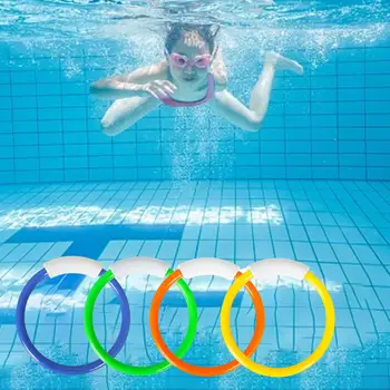 4x Водолазни пръстени за басейн Мулти играчка Водни играчки за деца Подводни водолазни пръстени за игра Гмуркане Плуване Плаж Лято