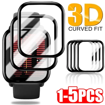 5-1PCS 3D извит ръб екран протектор за Amazfit активен смарт часовник мек HD прозрачен защитен филм пълно покритие защита