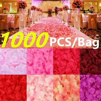 500/1000PCS Изкуствени розови листенца цветни романтични сватба годишнина коприна роза цвете за сватбена украса рози доставки