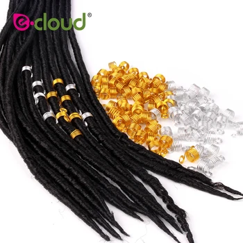 50pcs/bag Пролет Златни и сребърни метални пръстени за коса Dreadlocks мъниста Loc бижута Метални маншети за коса за плитки Аксесоари за коса