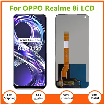 6.6'' За OPPO Realme 8i LCD дисплей сензорен екран дигитайзер събрание за Realme8i RMX3151 LCD подмяна