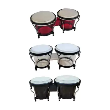 6'' и 7'' Бонго барабан комплект изработени преносим музикален инструмент за деца и възрастни рожден ден подарък парти играчка професионални момчета момичета