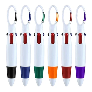 6Pcs многоцветна химикалка 0.7mm совалка писалка 4 цвята бъчви химикалка