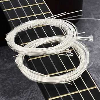 6pcs струни за китара найлон сребърен комплект за класическа класика 1M 1-6 E B G D A # Горещи аксесоари за продажба