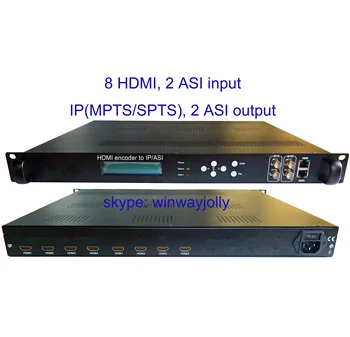 8 HDMI 1080P многоканален енкодер, HDMI към IP енкодер, HDMI вход и IP/ASI изход, ASI енкодер, IP енкодер