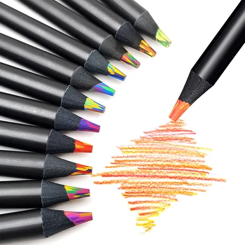8 цвята градиент дъга молив изкуство рисунка цветни скициране