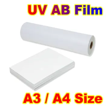 A3 A4 лист UV DTF филм A 50M 200M филм B прехвърляне към стъклокерамичен метален калъф за телефон за повърхност с неправилна форма UV DTF принтер