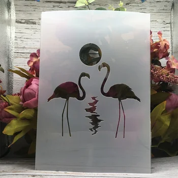 A4 29cm Фламинго любовник река DIY наслояване шаблони стена живопис скрапбук оцветяване щамповане албум декоративен шаблон
