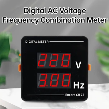  AC 50-500V Dual LED цифров променлив ток напрежение честота комбинация метър вграден волтметър 10.0-99.9Hz