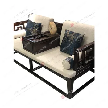 Arhat Bed Hollow-out Modern Minimalist Solid Wood Sofa Bed Living Room Luohan Collapse