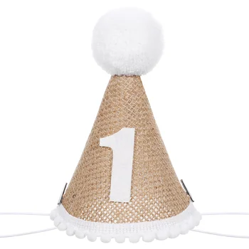 Birthday Party Hat First for Boys Accessories Has Girl Linen Hats Prop Headwear Baby Child Decor