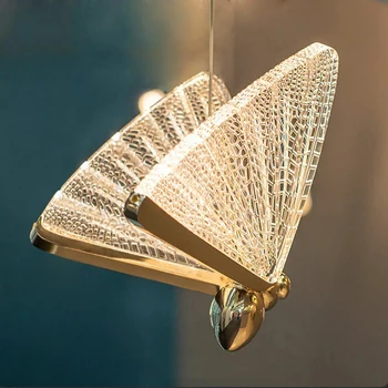 Butterfly Led висулка светлини висящи лампа вътрешно осветление за нощно шкафче Всекидневна трапезария кухня pendente iluminação светлина