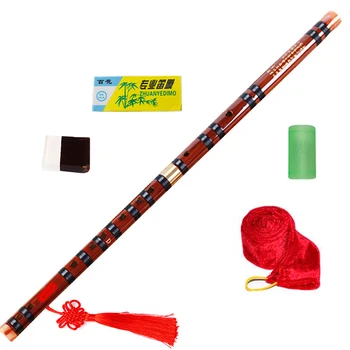 C D E F G Ключова бамбукова флейта с черна линия Музикални инструменти Традиционен ръчно изработен китайски духов инструмент Лесен за научаване