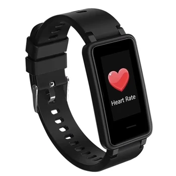 C2 Smart Band Мъже Спортни часовници Здраве Сърдечен ритъм Фитнес Tracker Крачкомер за IOS Android (черен)