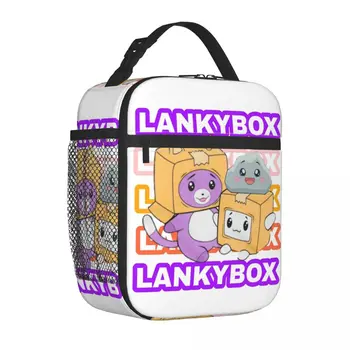 Cartoon Lankybox изолирани обяд чанта охладител чанта 
Контейнер за храна сладък роки лисица голям мъкна обяд кутия момиче момче плаж пътуване
