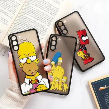 Cartoon The-Simpsons-Family Matte Clear Coque за Samsung S23 Case Galaxy S20 FE S21 S22 Ultra S10 Lite S8 S9 Plus силиконов капак