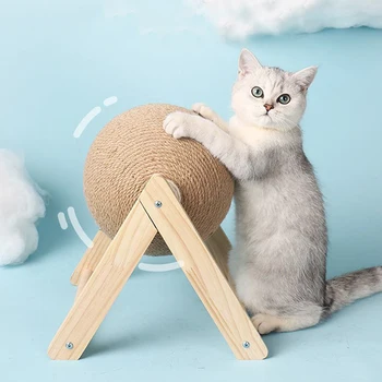 Cat надраскване топка играчка коте Сизал въже топка борда шлайфане лапи играчки котки драскач износоустойчиви домашни мебели консумативи