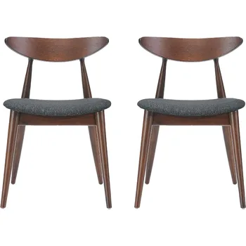 Christopher Knight Home Barron Fabric трапезни столове, 2-бр комплект, дървени въглища