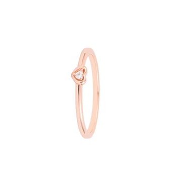 CKK Radiant Heart Rose Gold пръстен за жени 100% 925 стерлинги сребро бижута парти сватба Anillos Mujer Anel