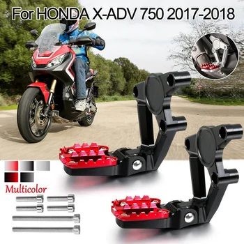 CNC задна поставка за крака мотоциклет сгъваеми крачета педал пътнически за HONDA XADV X-ADV 750 2017-2018 черно + червено
