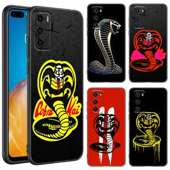Cobra Kai Snake Черен силиконов калъф за телефон за Huawei P10 P20 P30 P40 Lite P50 P60 Art P50E P Smart Z 2018 2020 2021 Pro 2019