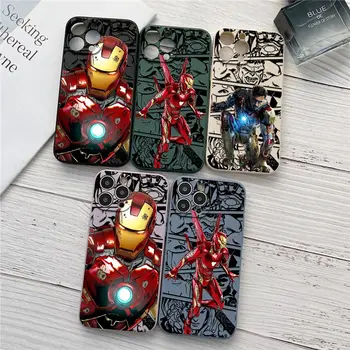 Cool Ironman Marvel калъф за телефон за Apple iPhone 15 11 Pro Max 13 12 Mini 15 14 Plus 7 8 SE Fundas течен силиконов капак Iron Man