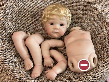 Cuddly Bettie Bebe Reborn Girl with Rooted Gold Hair 50cm Full Body Vinyl Reborn Doll 3D Painted Skin Lifelike Reborn Baby Doll