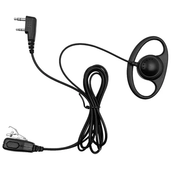 D-образна слушалка за уши с микрофон радио уоки токи слушалка 2 пинов PTT слушалки за 888S UV5R