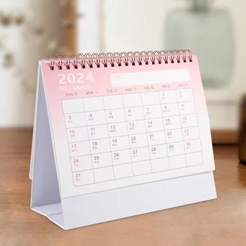 Desk Decor Календар 2024 Постоянен флип работен плот Обърнете страницата Хартия за офис консумативи за