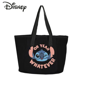 Disney Stitch Нова чанта за момичета Мода Висококачествена дамска чанта за рамо Карикатура Случайни Универсална чанта за съхранение с голям капацитет