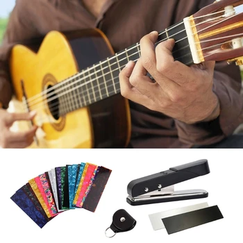 DIY китара Изберете Premium Pick Maker кожа за държач за избор на ключодържател, ленти за избор и китарен файл