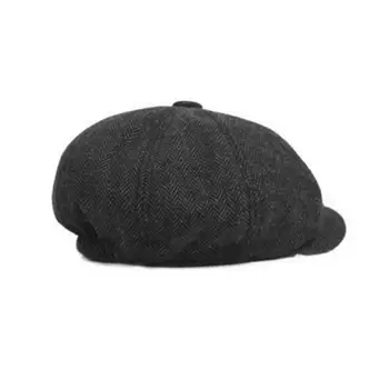 Dome Top осмоъгълна шапка реколта къса периферия мъжки художник шапка декоративни меки дишаща купол капачка за есен/зима Newsboy стил