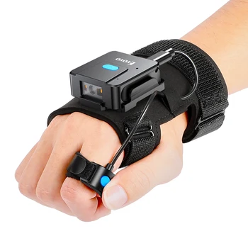 Eyoyo 2D Bluetooth баркод скенер Ръкавица лява и дясна ръка Скенер за носене Patable 1D QR пръст Четец на баркодове Безжично устройство