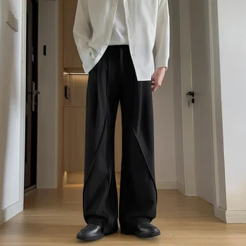 Fashion Мъжки тънки панталони Casual 2024 Пролет Лято Кльощави панталони с молив Панталони със средна талия за мъжки дрехи Улично облекло F208