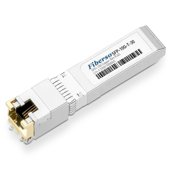 Fiberso 10GBASE-T меден SFP+ модул Съвместим със Cisco Huawei суичове Rj45 30m оптичен приемо-предавател