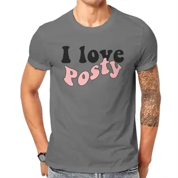 Funny I Love Posty Malone T-Shirts Men Round Collar Cotton T Shirt Rap Hip Hop Rock Short Sleeve Tees Birthday Gift Clothing