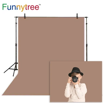 Funnytree фон фотофон сив кафяв цвят Бебе плътен цвят Коледа фон декор студио фотозона фотография
