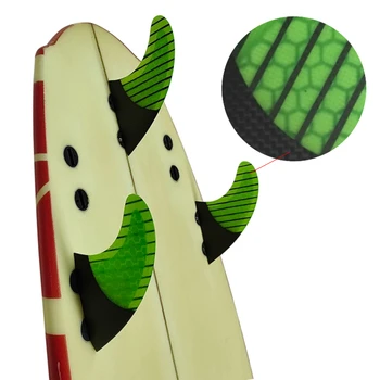 G5 Сърф плавници UPUSRF FCS Перки Carbon Fiber Stripe Surfboard Fins Thruster M Tri Fins Double Tabs Fins Surfing Quilhas Green 3 Fin
