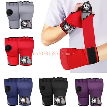 Gel Бокс Hand Wrap, Вътрешни ръкавици с дълга каишка за китка, Mma Muay Thai бойна подготовка, Hand Protective Gear, 2Pcs