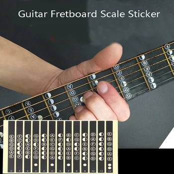 Guitar Fretboard Бележки Карта Етикети Стикери Fingerboard за 6 струнни акустични