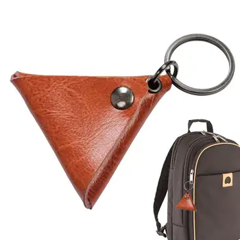 Guitar Key Holder Leather Bag Keychain For Guitar Pick Quarter Keychain Folk Guitar Pick Bag Guitar Keychain Guitar Accessories