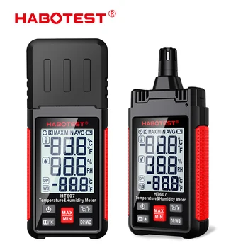 HABOTEST HT607 Цифров температурен влагомер Високопрецизен цифров хигрометър с измервател на влажността на точката на оросяване на околната среда