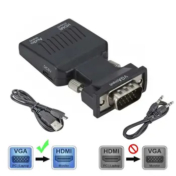 HDMI адаптер Аудио кабел VGA конвертор VGA КЪМ HDMI конвертор VGA КЪМ HDMI кабел VGA КЪМ HDMI адаптер VGA мъжки към HDMI женски