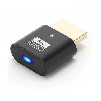  HDMI-съвместим 4K манекен щепсел с LED светлина за графични карти, PC аксесоари, настолен / лаптоп Vistual дисплей адаптер C