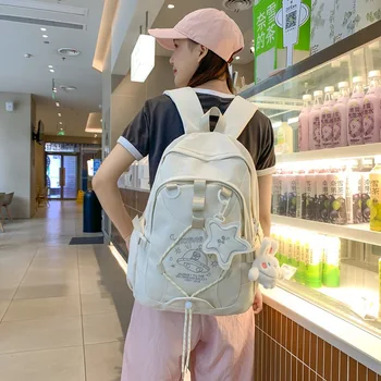 Hello Kitty Schoolbag Planet Rabbit Cute Toffee Rabbit Backpack Female Student Star Pendant Lightweight Schoolbag Sweet Style