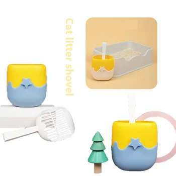 Ice Cream Cat Litter Лопата Научен дизайн Екологично чист материал Multi-сцена употреба Комбинирани пакети