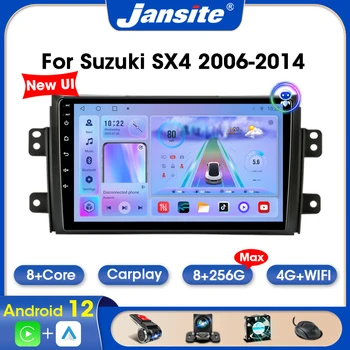 Jansite Android 12 Автомобилно радио за Suzuki SX4 2006-2014 2Din мултимедиен видео плейър 4G Carplay Autoradio Navigatore IPS екран AM