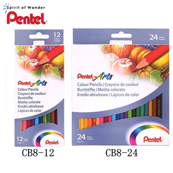 Japan PENTEL Цветни моливи CB9 Маслен комплект моливи за рисуване Безопасни нетоксични моливи за оцветяване Училищни пособия Канцеларски материали 12/24Цвят